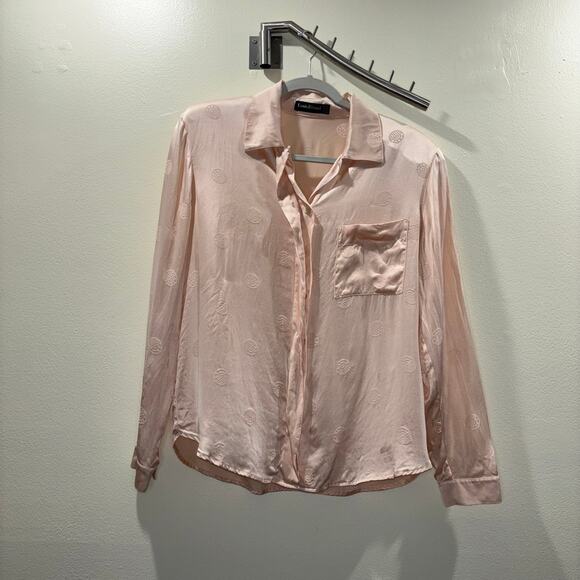 Vintage Louis Féraud 100% Silk Blouse – Pale Blush Pink - Picture 7 of 15